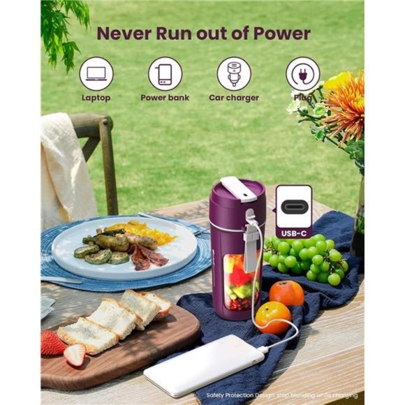 Portable Blender for Shakes and Smoothies,12 oz 10 Blades USB Rechargeable - Picture 6 of 6